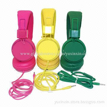 Colorful Wired Headphones/Headset, Perfect for PCs, MP3, MP4 Players and Mobile Phones